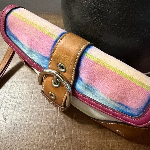 Coach SoHo Striped Wristlet
